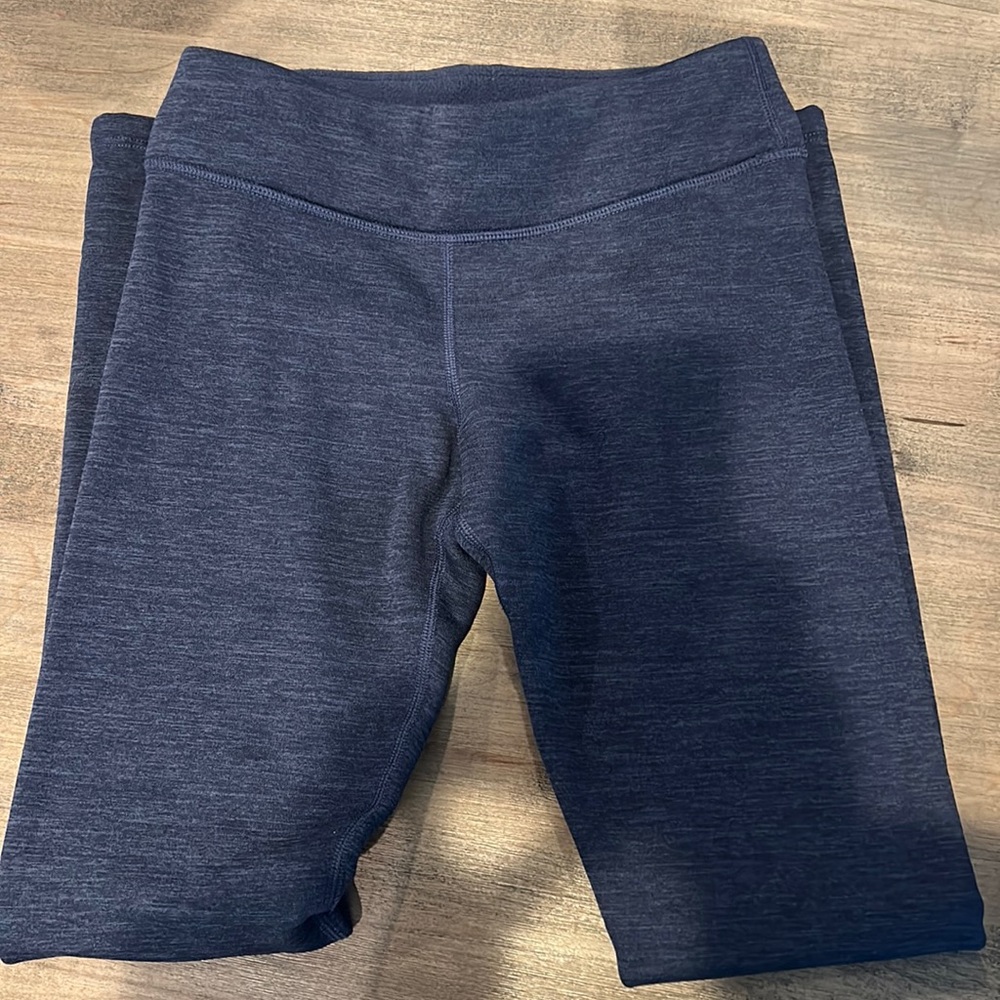Athleta girls XL (size 14) navy blue fleece lines leggings